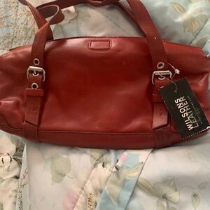 Wilsons Leather Cherry Red Shoulder Bag